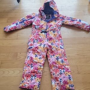 Arctix Kids Floral Snowsuit - Pink and Orange